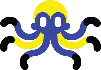 Colorful flat octopus icon design isolated on transparent background, Vector © Orpita