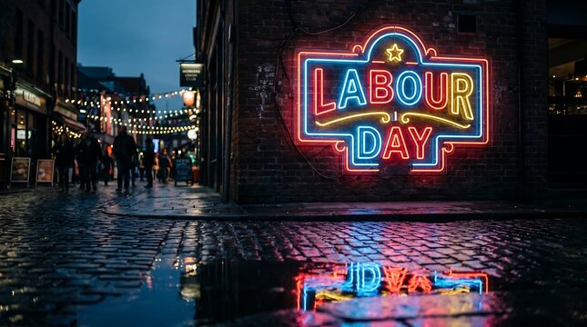 Labor Day celebration in Canada at night