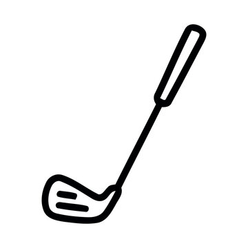 Golf club icon. Line art vector of a golf iron or putter