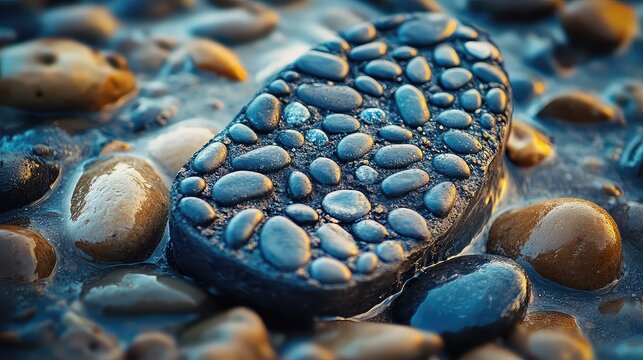 Pebble trapped in shoe sole - macro texture concept background image for design abstract art or creative visual media projects