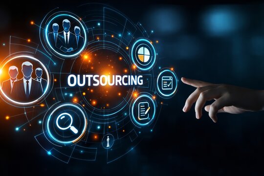 HR Outsourcing Talent Acquisition Staffing Solutions and Digital Business Concept
