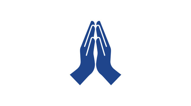 Praying Hands Together in Blue Color.