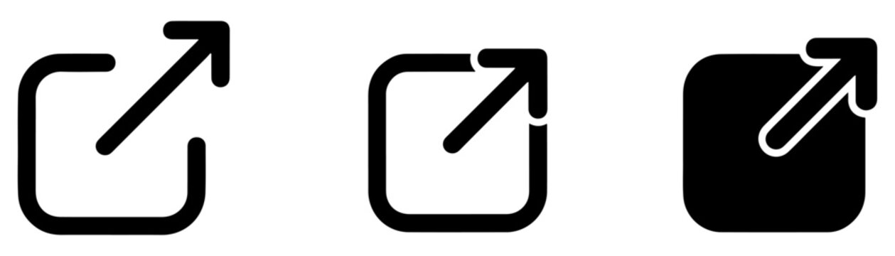 external link navigation icons set