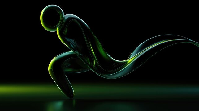 Speed and efficiency in business career development with a futuristic fluid runner symbolizing growth, continuous learning, and top performance.
