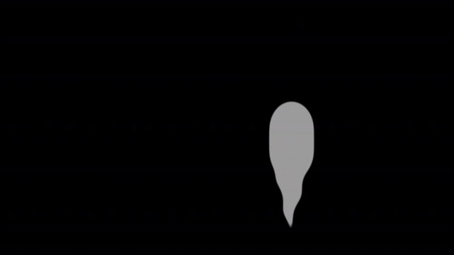 Ghost floats vertically against a solid black background as a minimalist graphic element.