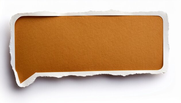 torn paper speech bubble isolated on white background
