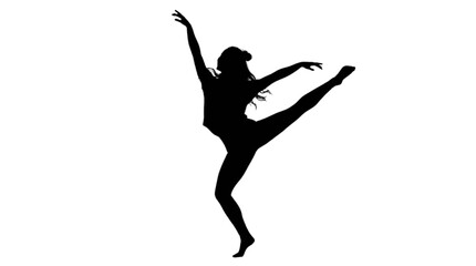 Silhouette of ballerina in dynamic dance pose isolated on transparent background, Vector © Md Riyad