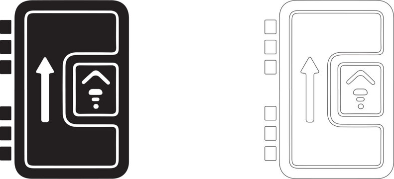 Onboard Wi-Fi router vector icon, space access point symbol, wireless communication on station and data transfer.