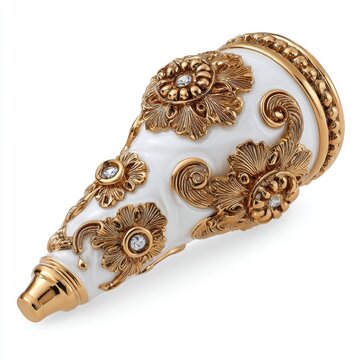 Elegant Gold and White Decorative Taper Candle Holder