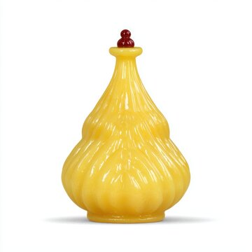 Elegant Yellow Ceramic Vase with Red Accent