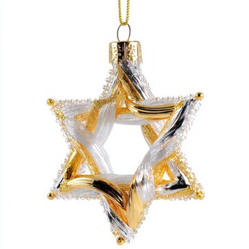 Elegant Gold and Silver Star Ornament