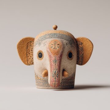 Handcrafted Ceramic Elephant Figurine - Detailed Art