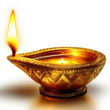 Golden Diya Flame - Symbol of Light and Hope