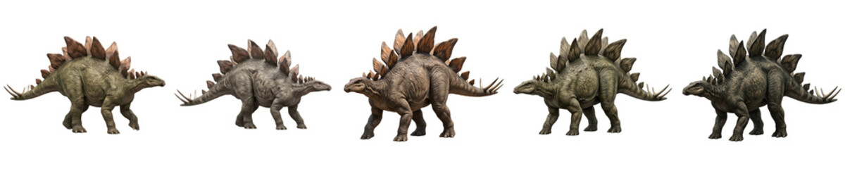 Stegosaurus Dinosaur 3D Models: Five Detailed Herbivore Figures with Iconic Back Plates and Spiked Tails for Paleontology Exhibits and Digital Design Projects. © Dynamic Shoots