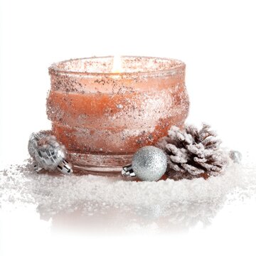 Elegant Candle with Festive Accents