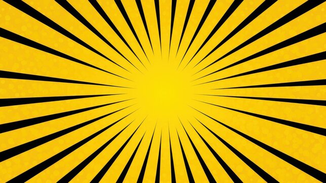 Vibrant yellow radial burst background with halftone dots