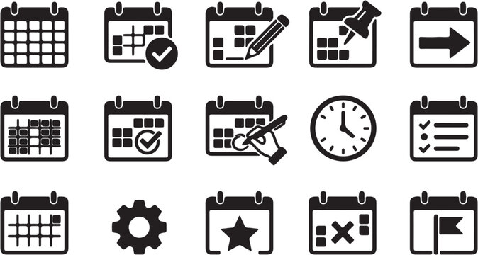 Abstract collection of minimalist geometric symbols and icons.