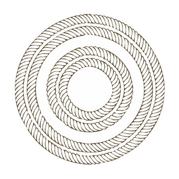 Concentric rope circles on white background