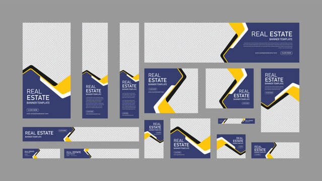  Real Estate ad banner. Vertical, horizontal and square template. google web ads banner design