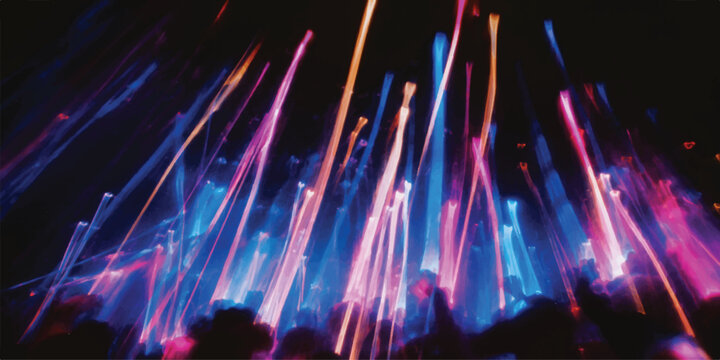 City night sky illuminated with colorful fireworks display