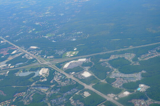 Aerial view of Tampa Bay area in Florida