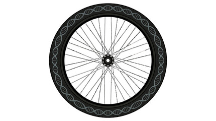 Fototapeta premium Black Bicycle Wheel with Grey DNA Tire Tread