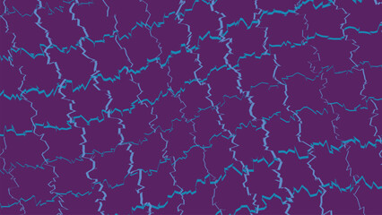 Fototapeta premium Purple mosaic pattern with jagged turquoise outlines forming interconnected web for artistic digital backdrop