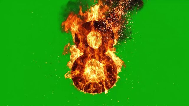Flaming Digit Eight Countdown Effect
