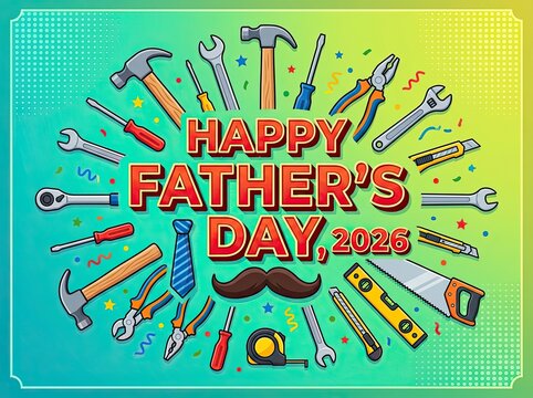 Happy father's day 2026 celebration with tools