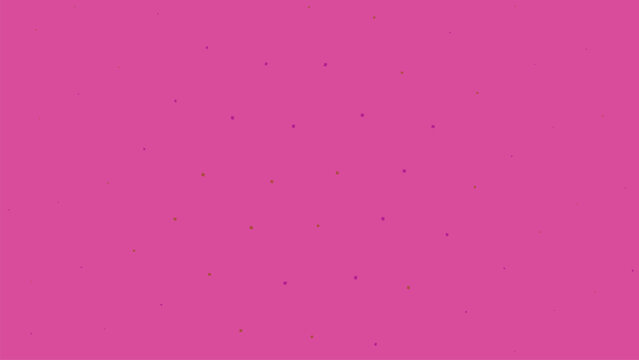 Abstract pink geometric background with scattered small orange and purple rhombus confetti seamless pattern