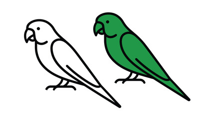Fototapeta premium Parrot vector icon silhouette minimalist avian outline