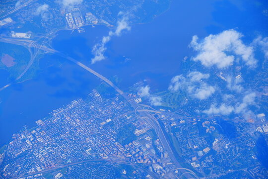 Occoquan Bay and the Potomac River along the border of Virginia and Maryland.