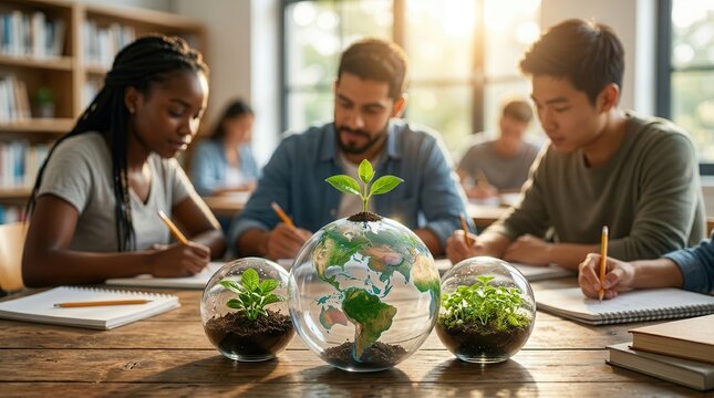 Green learning and eco-friendly practices for a better future with ecology concepts.