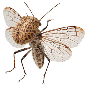 Peanut-Headed Bug (Fulgora laternaria) Lanternfly Insect with Distinct Head Isolated on Transparent Background PNG