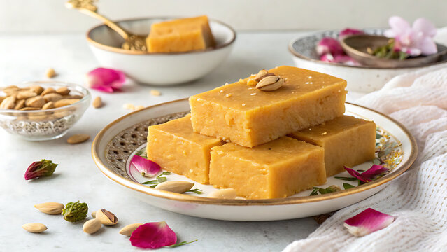 Mysore Pak elegant sweet photography