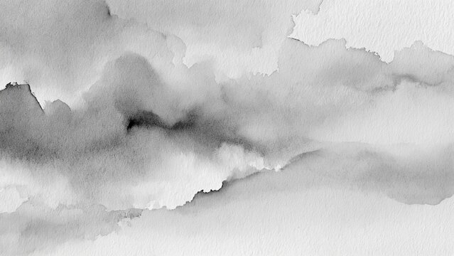 Abstract watercolor paper texture with torn edges and soft clouds