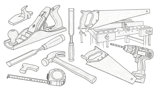Various tools arranged on a table for a workshop event