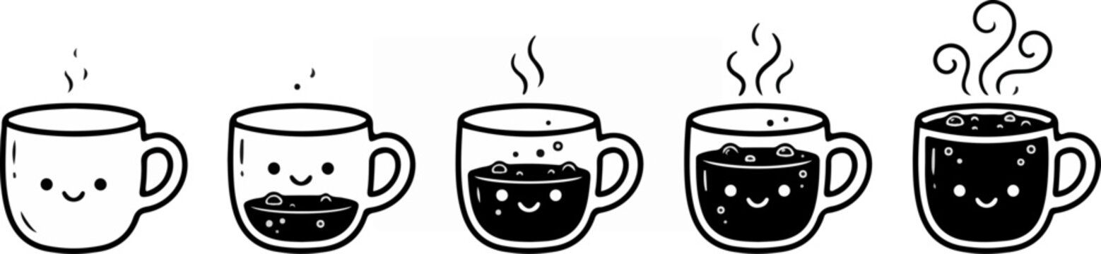 Coffee cup buffering icons