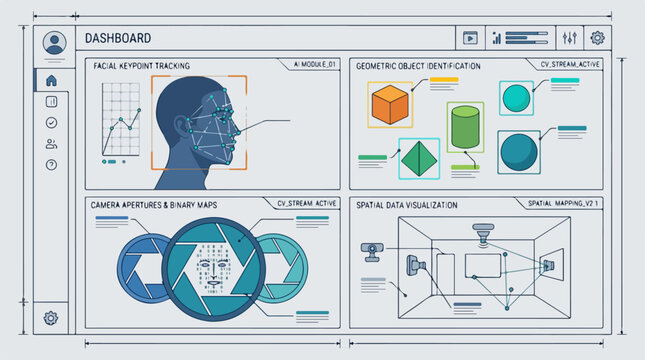 Computer vision icons dashboard