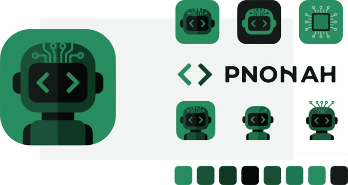 Chatbot developer brand identity vector illustration