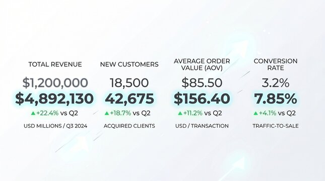 Financial data motion graphic animation with stock market statistics and growth charts on dark background