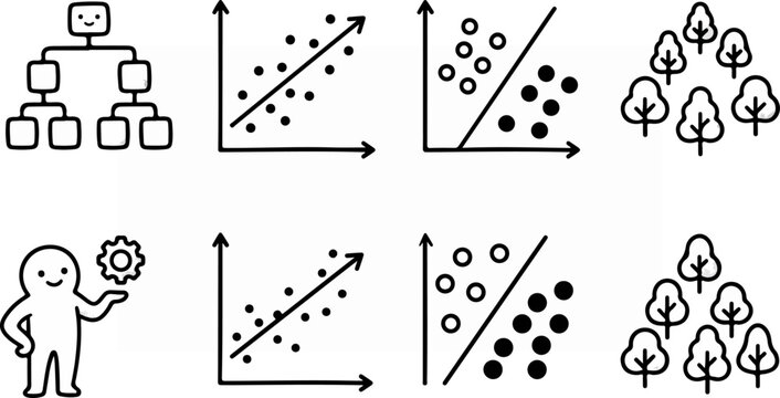 supervised learning vector icons