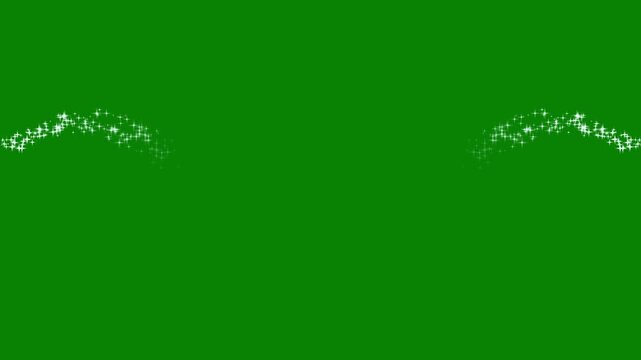 Sparkling glitter star particles wave trail loop with green screen chroma key overlay for cinematic fantasy video editing visual effect 4k