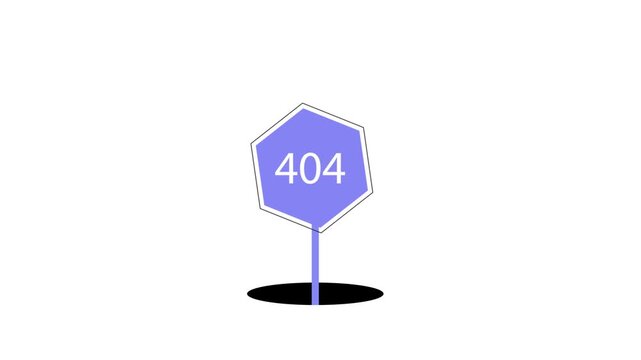 A blue sign with a white 404 error code on a white background