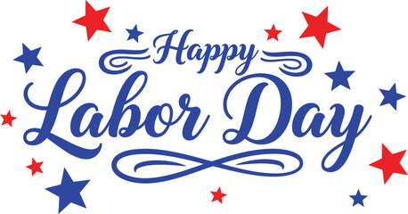 Happy labor day typography festive stars and stripes holiday graphic © Ragia