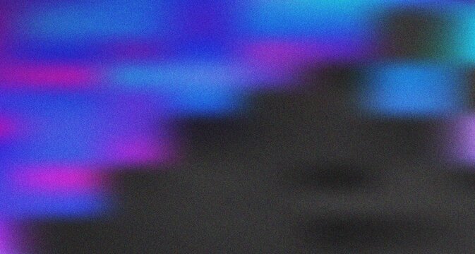 Dynamic blue and magenta light blocks with subtle grain texture creating a modern digital effect