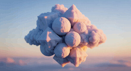 Large cluster of cotton balls floating. © Percetakan