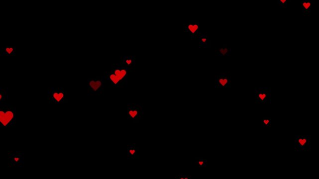 Red heart shape symbol animation with beating pulse effect on transparent background alpha channel for love and health video overlay.Romantic hearts overlay loop background,​valentine's day love heart