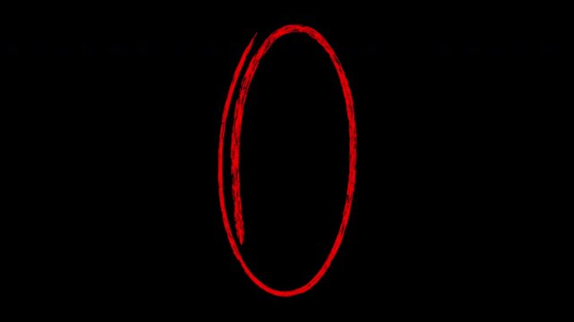 Hand drawn red circle overlay animation, style scribble loop for emphasis