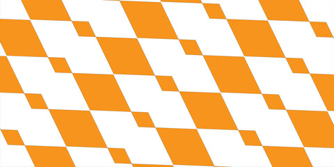 Obraz premium Orange and white geometric diamond seamless pattern vector background.